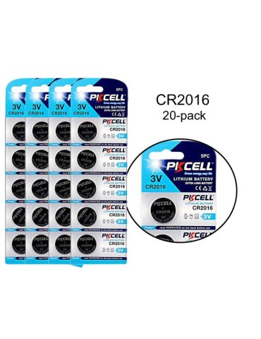 CR2016 20-pack Litiumbatterier 3V PKCell 