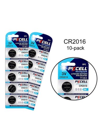 CR2016 10-pack Litiumbatterier 3V PKCell