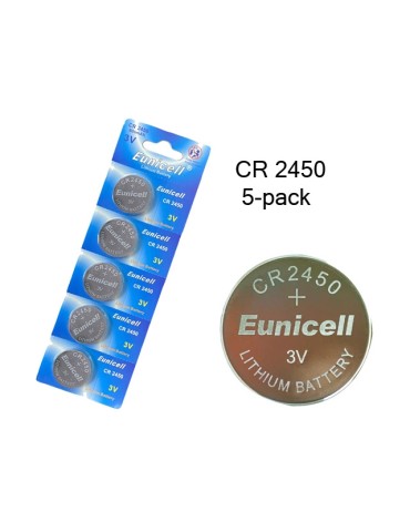 CR2450 5-pack Litiumbatteri 3V Eunicell
