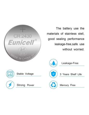 CR2430 5-pack Litiumbatteri  3V Eunicell.