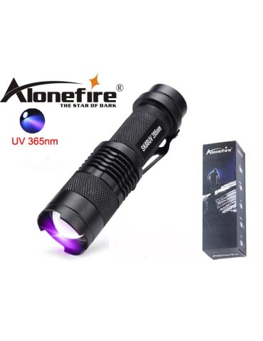 Led UV 365nm ficklampa 3W XP-E Q5 led + Zoom 