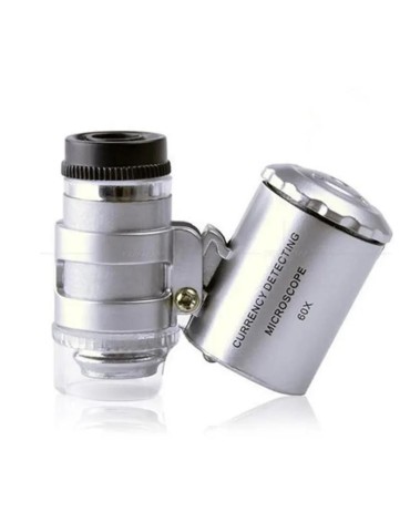 Lupp förstoringsglas 60x ink. batterier uv + vitt ljus