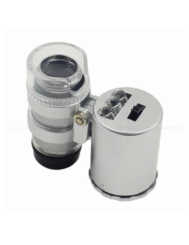 Lupp förstoringsglas 60x ink. batterier uv + vitt ljus