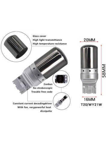 T20 7443 gul blinkers Canbus led lampor wy21/5w w21/5w diadem