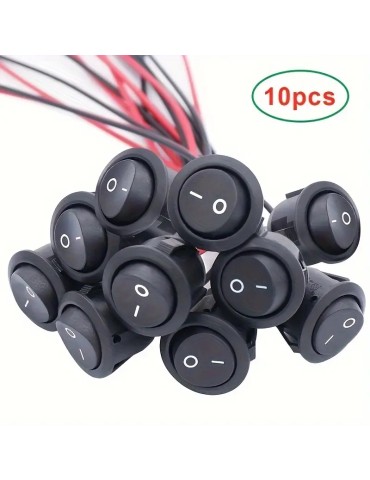 Strömbrytare 10-pack avbrytare av/på vaggströmställare med kabel