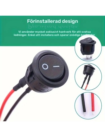Strömbrytare 10-pack avbrytare av/på vaggströmställare med kabel