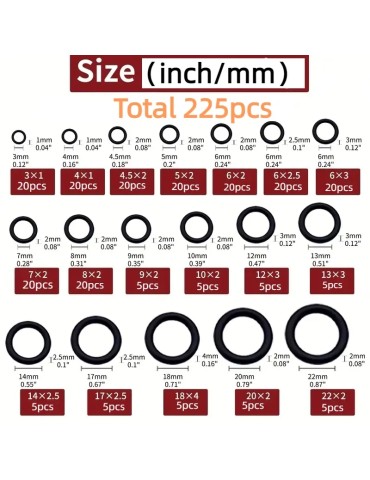 O-rings sortiment 225st O - Ringar 