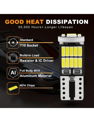 T10 w5w Canbus Röda 10-pack LED-lampor 12V