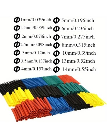 Krympslang sortiment 164 st olika storlekar diameter och längder