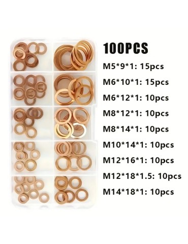 Kopparpackningar sortiment 100st