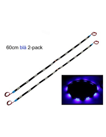 Led slinga 2-pack blå 60cm med 30st chip 5050SMD ledstripe 