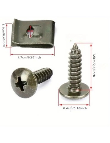 U clips + skruv 10-pack