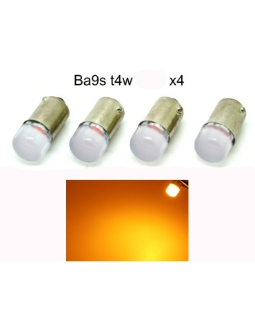 BA9S Orange 4-pack rundstrålande t4w led med 1st fluxled chip 12v
