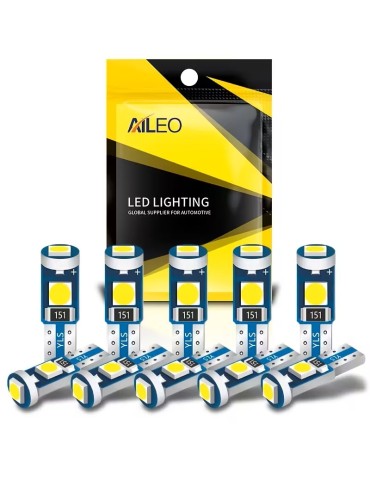 T5 Led 10-pack vit 3030smd W2x4.6d W2.1.x4.9d W1.2W W2.3W vita 6000k