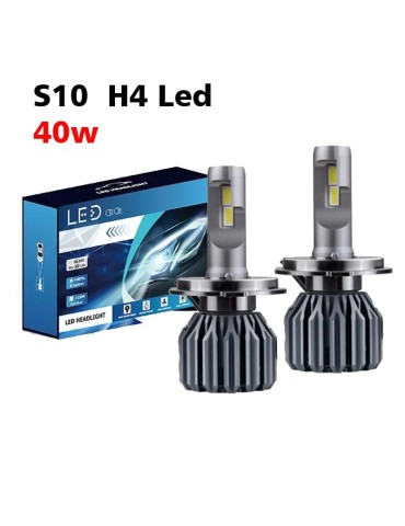 S10 led kit H4 40w 6000k halvljus helljus 2-pack