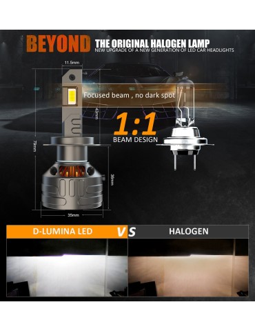 S-25 H7 55w Premium led kit  5000 lumen 6000k 2-pack s25