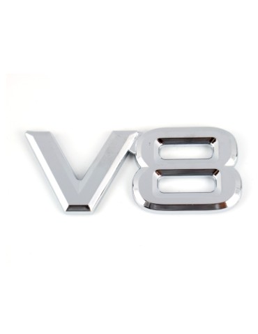 Emblem V8 krom metall  7,5cm x 3cm