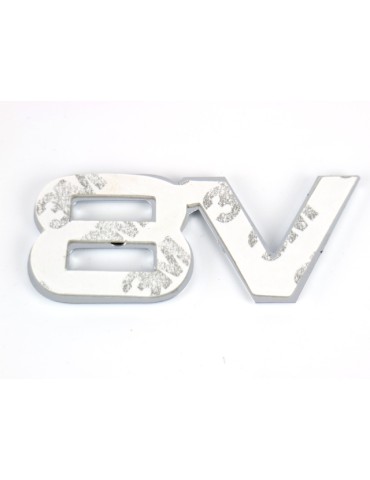 Emblem V8 krom metall  7,5cm x 3cm