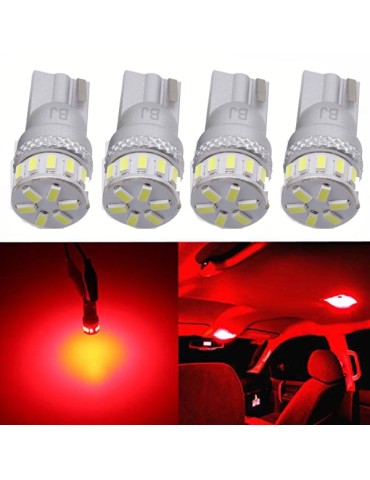 T10 w5w Canbus Röda 4-pack LED-lampor 12V / 24V
