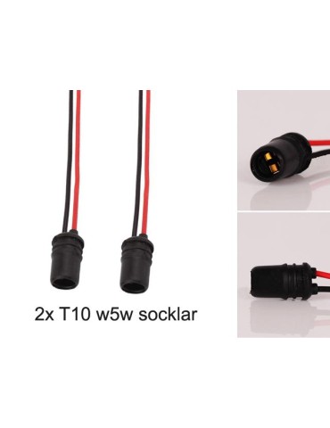 T10 w5w led / halogen kontakter / sockel fattning 2-pack mjuka