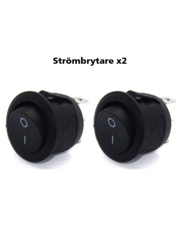 2x Strömbrytare 2 polig av/på vaggströmställare avbrytare 2-pack mindre modell