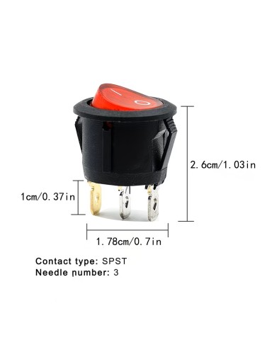 Strömbrytare 4-pack av/på vaggströmställare avbrytare m lyse grönt gult rött blå