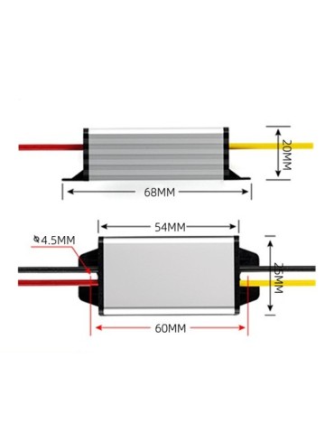Volt konverter 24V DC blir 12V DC 3A (15-36V till 12V) 1st