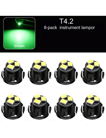 T4.2 Gröna 8-pack Neo Wedge instrument belysning T4