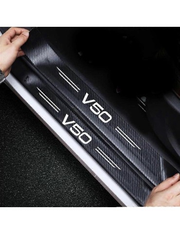 Tröskelmärken +Kofångare bak  skydd till V50  Volvo 5-pack Karbon mönster