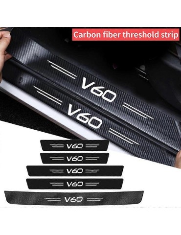 Tröskelmärken +Kofångare bak  skydd till V60  Volvo 5-pack Karbon mönster .