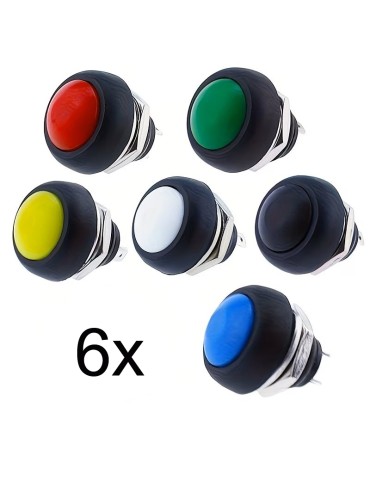 Strömbrytare återfjädrande tryckströmbrytare avbrytare 6-pack olika