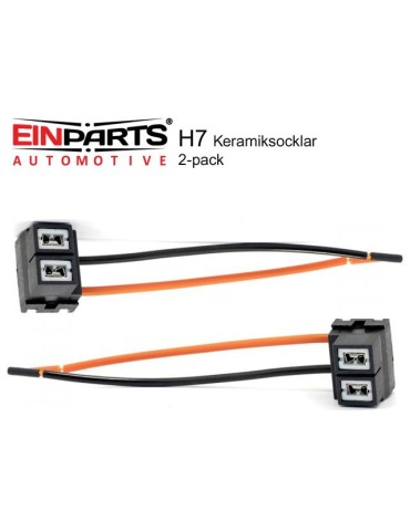 EINPARTS H7  LED / halogen hon-keramikkontakt/sockel, 2-pack