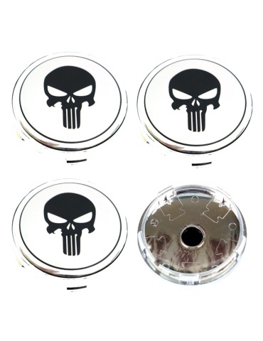 Dödskalle Centrumkåpor till fälgarna 60mm passar 57mm hål 4-pack ..