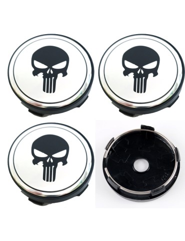 Dödskalle Centrumkåpor till fälgarna 60mm passar 57mm hål 4-pack ..,,