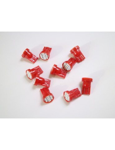 T10 w5w Led röda chip 10-pack 100 lumen st 