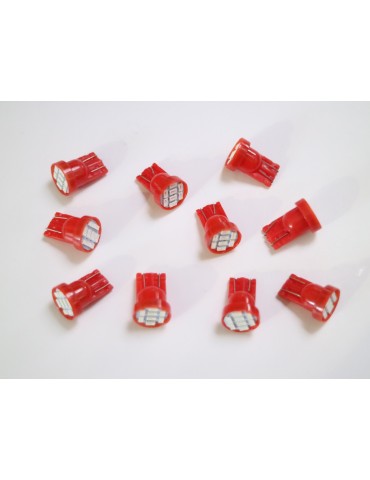 T10 w5w Led röda chip 10-pack 100 lumen st 