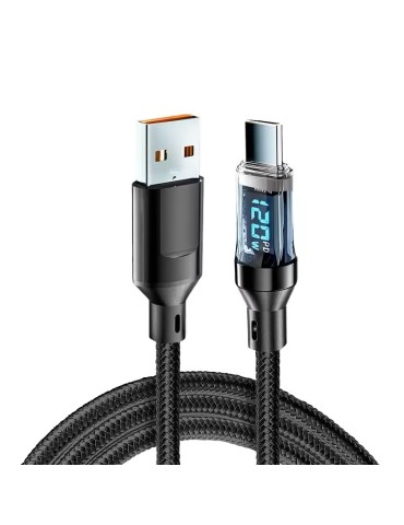 Snabbladdningskabel 2meter PD 120w USB-A to Type C + display.