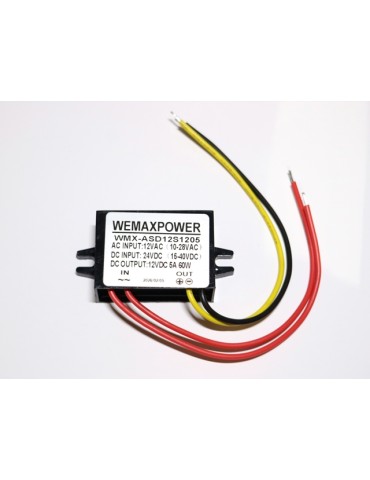 Likriktare - converter 12-24V AC blir 12V DC 5A 60W max 