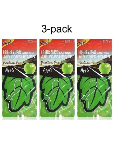 Autoshine luftfräschare 3-pack Äpple. Extra tjock o ihållande doft.