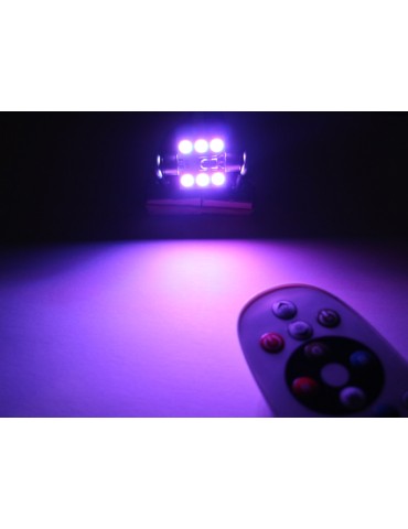 36mm C5W RBG med fjärr  Led 2-pack 12v DC 