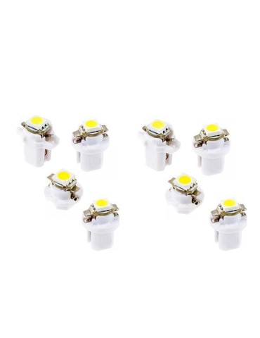 B8,5d 6000K LED-lampor, 8-pack, instrumentpanelslampa, 12V