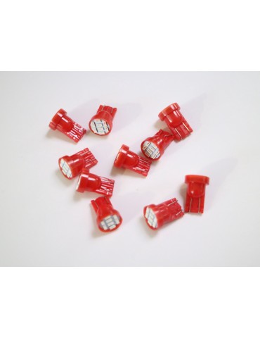 T10 w5w Led röda chip 10-pack 100 lumen st 