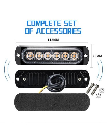 Markeringsljus, blixtljus, orange LED-lampor 2-pack 12V-24V 112 mm