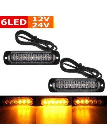 Markeringsljus, blixtljus, orange LED-lampor 2-pack 12V-24V 112 mm