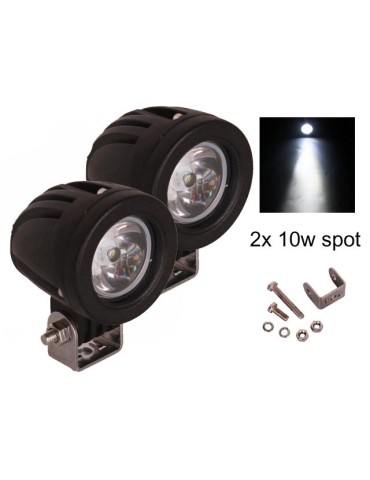 Led 10w mini Spot 3D lins 12 - 24V  2-pack