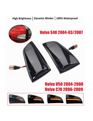 LED dynamisk spegelblinkers Volvo S40 2004-07  V50 2004-08 C70 2006-09