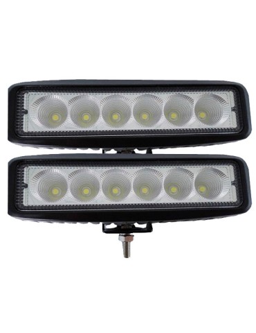 LED x 2, 18W arbetsljus/backljus, 12-24V mini LED-ramp, Flood
