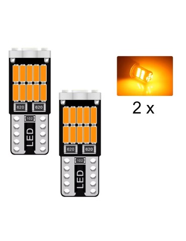 T10 w5w Canbus Orange 2-pack LED-lampor 12V DC