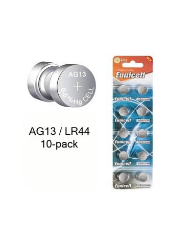 10-pack AG13 LR44 303 357 A76 LR1154 SR44 GP76A Batterier