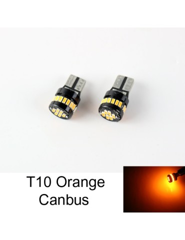 T10 w5w Canbus Orange 2-pack LED-lampor med 24st 3014smd chip 